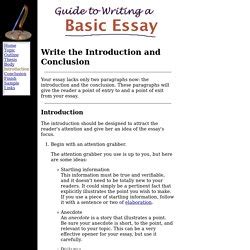 The problem is that the majority of introductions lead the listeners to believe that the a good speech introduction draws the audience's attention to you, raises interest and tells the listeners that something exciting is coming. I need help with a "grabber" sentence for an expository essay on a place i enjoy? - dgereport877 ...