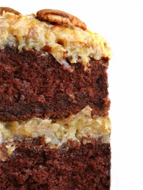 The impressive cake is comprised of three layers of moist chocolate cake, filled with a gooey caramel frosting and laced with both coconut and pecan. Best German Chocolate Cake Recipe from Scratch ...