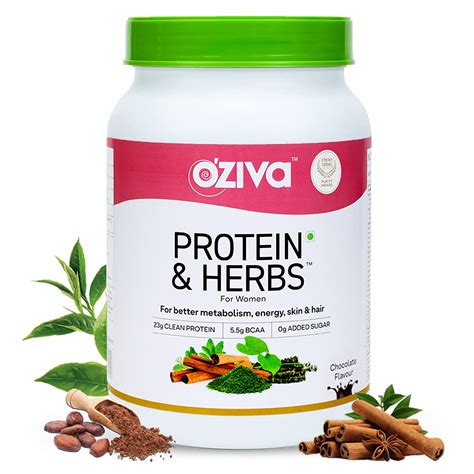 Oziva Protein And Herbs For Women Chocolate 1kg Natural Protein Powder For Women For Weight