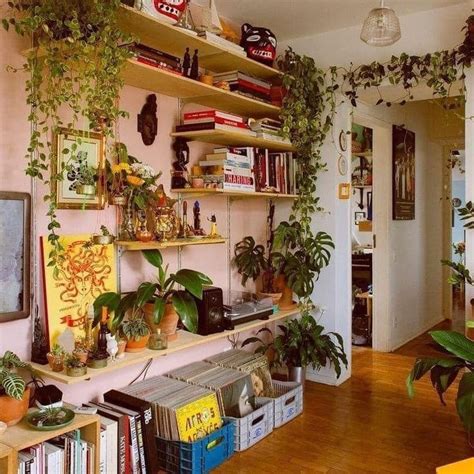 Get cute plants like some small cacti and cute flowers in adorable flower pots. Plant Room in 2020 | Indie room, Aesthetic room decor ...