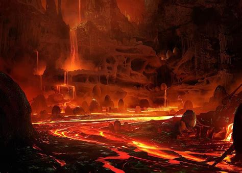 Image Result For Lava Cave Concept Art Fantasy Landscape Environment