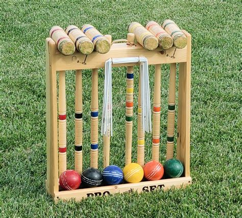 6 Player Wooden Croquet Set Amish Made Deluxe Wooden Game Dutchmans