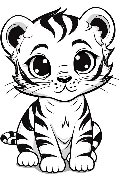 Cute And Fierce Adorable Tiger Coloring Pages For Kids Of All Ages