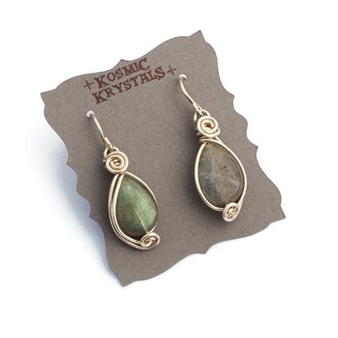 Labradorite Gemstone Earrings In Sterling Silver Colorful Etsy