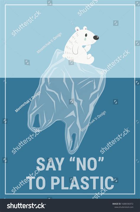 Save Ocean Help Polar Bears Poster Stock Vector Royalty Free