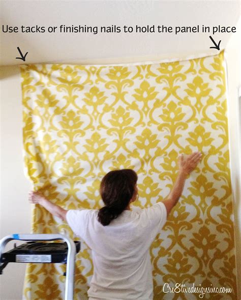 How To Wallpaper With Fabric Using Starch Fabric Wall Home Diy Decor