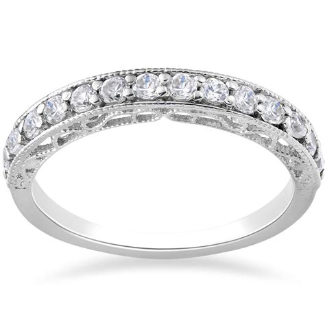 12ct Vintage Diamond Wedding Ring 14k White Gold Ebay