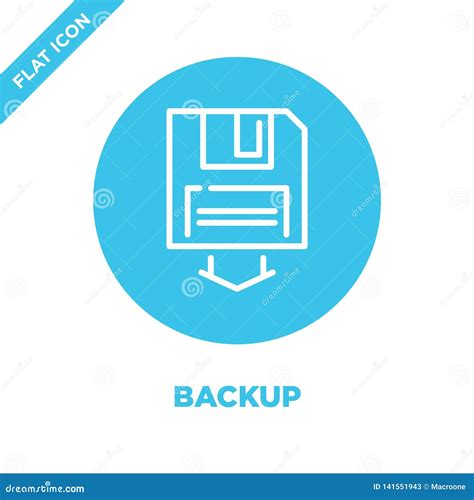 Backup Icon Vector Thin Line Backup Outline Icon Vector Illustration