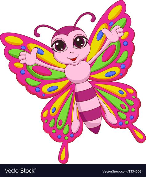 Cute Butterfly Cartoon Royalty Free Vector Image