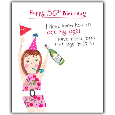 Buy 50th Birthday Card For Her Funny 50th Birthday Day Card For Her