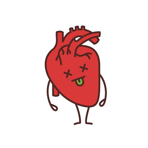 Icono De Color Emoji De Corazón Humano Muerto Enfermedades Del Sistema