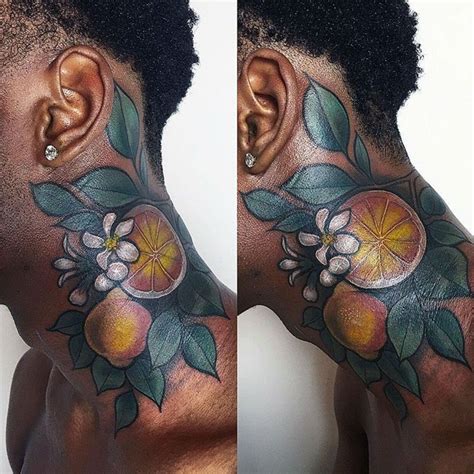 Amazing And The Colors 😍 Skin Color Tattoos Dark Skin Tattoo Neck