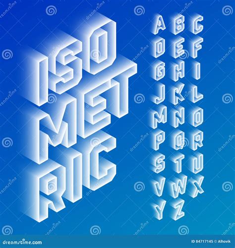 Isometric 3d Font Stock Vector Illustration Of Isometric 84717145