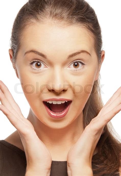 Bright Closeup Portrait Picture Of Happy Screaming Teenage Girl Stock Image Colourbox