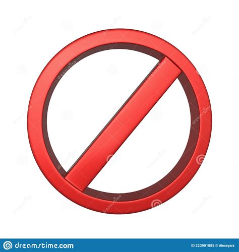 Red Circle With An Oblique Line Prohibition Sign 3d Rendering Blank