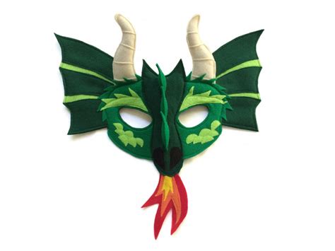 Dragon Felt Mask For Children Inspired By Minecraft Ender Etsy Felt