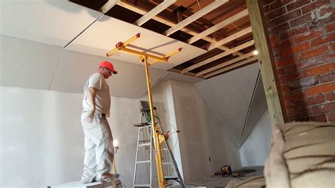 If you have to hang just in drywall probably there is a leak in the wall it just doesnt come through the drywall. How to hang a 9ft drywall ceiling by yourself...by the ...