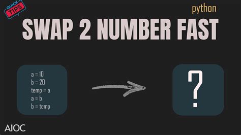 Python Swap Shortcut Python Quickly Swap Number How To Swap 2