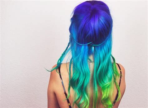 Blonde And Teal Ombre Hair