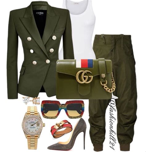 Army Green Trendy Outfits Fashion Outfits Woman Suit Fashion