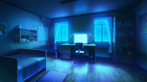 Anime Room Computer Night Hd Wallpaper Peakpx