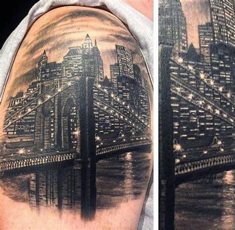 60 New York Skyline Tattoo Designs For Men Big Apple Ink Ideas