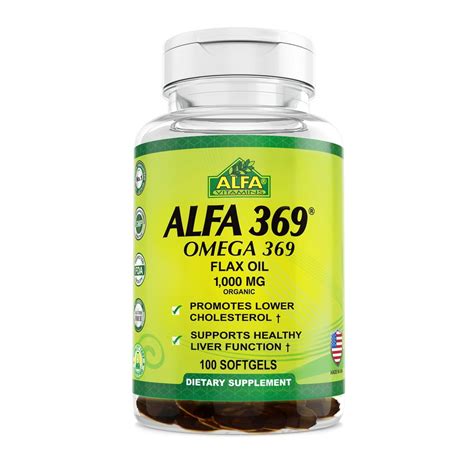 Alfa Vitamins Alfa 369 Omega 3 6 9 Flax Oil Softgels 1000 Mg 100 Ct