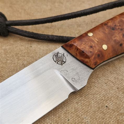 Full Tang Puukko Knife With Stabilized Birch Burl Handle Sirius Knives