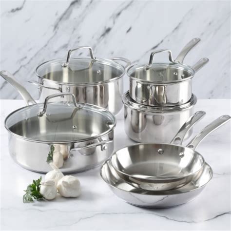 Martha Stewart Stainless Steel Silver Cookware Set 10 Pc Kroger