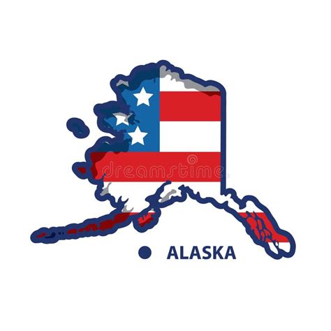 Alaska Map Flag Stock Illustrations 1694 Alaska Map Flag Stock