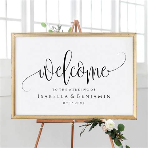 5 Sizes Editable Wedding Welcome Sign Templatewelcome Sign Printable