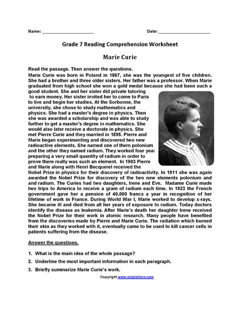 42 Reading Comprehension Worksheets 7th Grade Image Worksheet For Kids