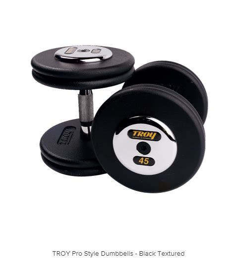 The Troy Pro Style Dumbbells Black Fitness Equipment