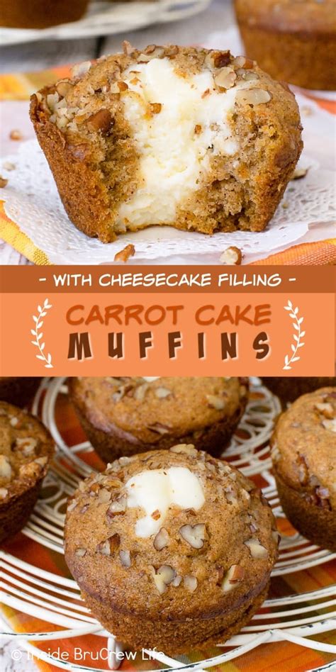Carrot Cake Muffins Recipe With Cheesecake Filling Inside Brucrew Life
