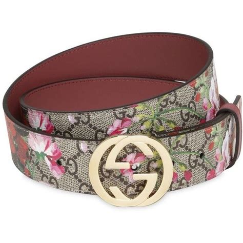 Gucci Women 37mm Blooms Print Gg Supreme Belt 305 Liked On Polyvore