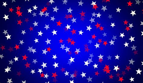 Red White Blue Stars Scattering Of Stars Blue Background Confetti