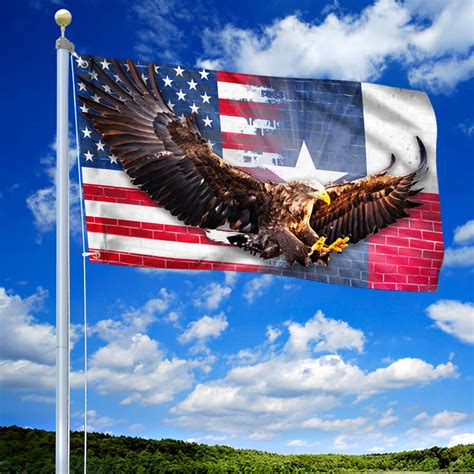Texas American Flag Eagle Ttv415gf Flagwix