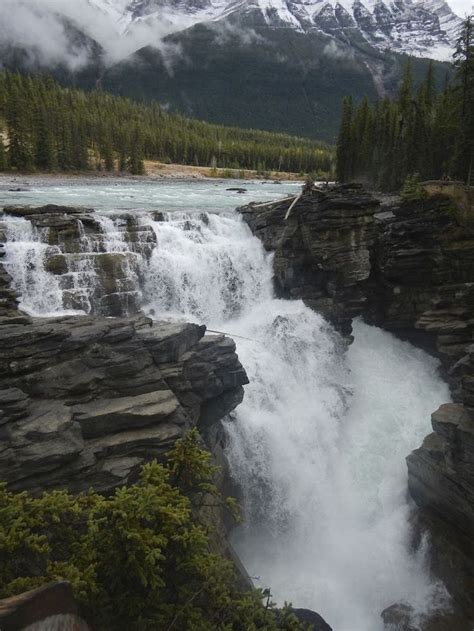 Athabasca Falls Jasper National Park Canada Waterfall Photo