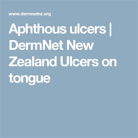 Aphthous Ulcers Dermnet New Zealand Ulcers On Tongue Ulcers Ulcer