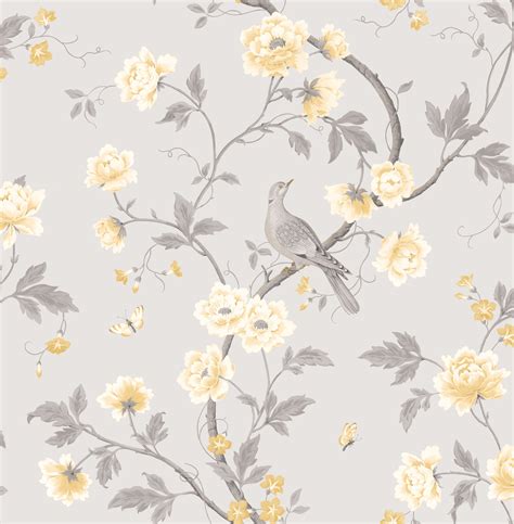 This wallpaper in other colors. Colours Dorthea Soft grey Floral Mica Wallpaper ...