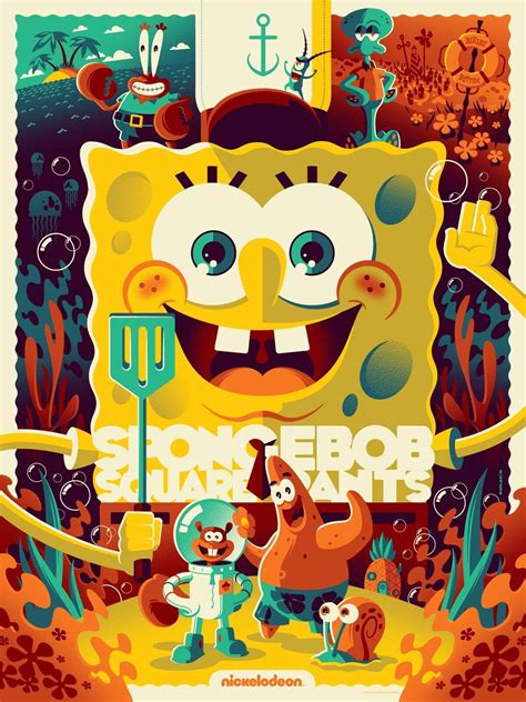 Spongebob Squarepants By Tom Whalen Ltd X350 Screen Print Poster Art