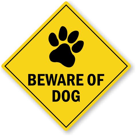 Beware of Dog Label with Dog Paw Symbol, SKU: LB-2729 png image