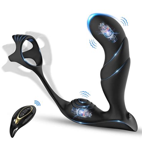 Anal Vibrator Male Prostate Massager With Delay Ejaculation Lock Ring