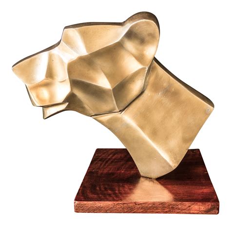 Large Brass Jaguar Head Sculpture Statue Bust on Chairish.com | Sculpture, Head sculpture ...