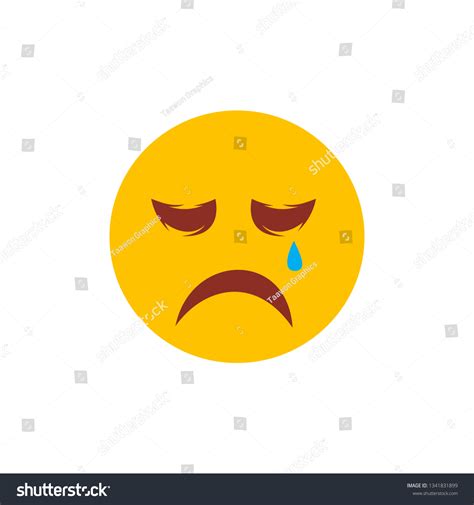 Yellow Cartoon Face Cry Sad Upset Emoji People Royalty Free Stock