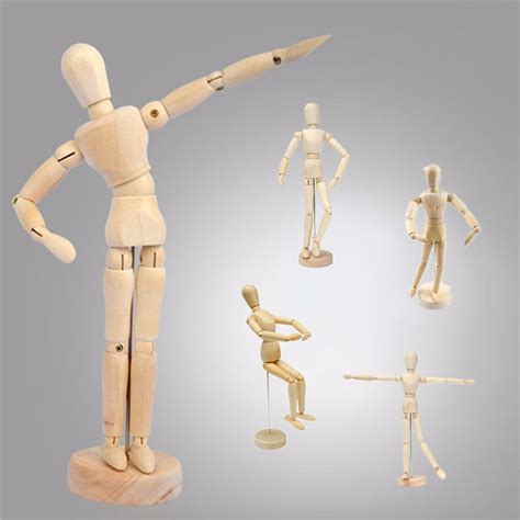 30cm 12 Wooden Manikin Movable Limbs Human Mannequin Model For Artist