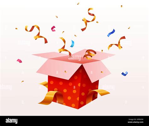 Cute Surprise T Box With Falling Confetti Present Box As Prize