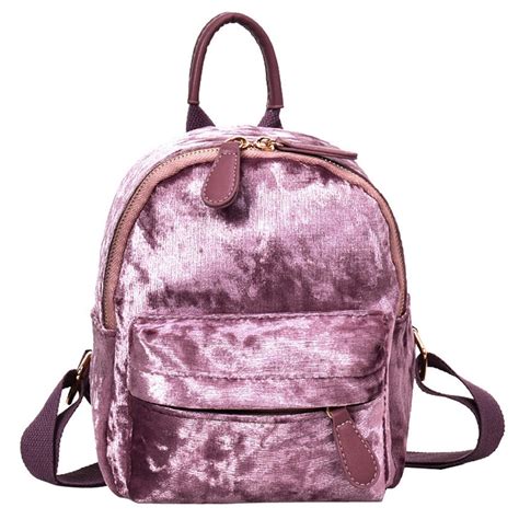 Transer Fashion Mini Velvet Backpack Bag Female Cute Backpacks High