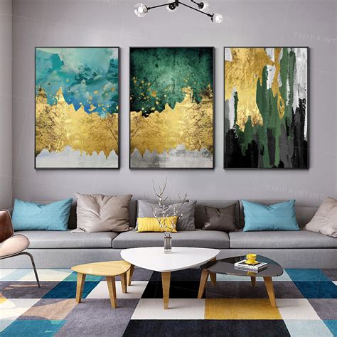 Piece Wall Art Abstract Canvas Framed Painting Set Of Wall Etsy
