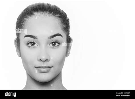 Beauty And Fashion Portrait Of Beautiful Mixed Race Woman Face In Black